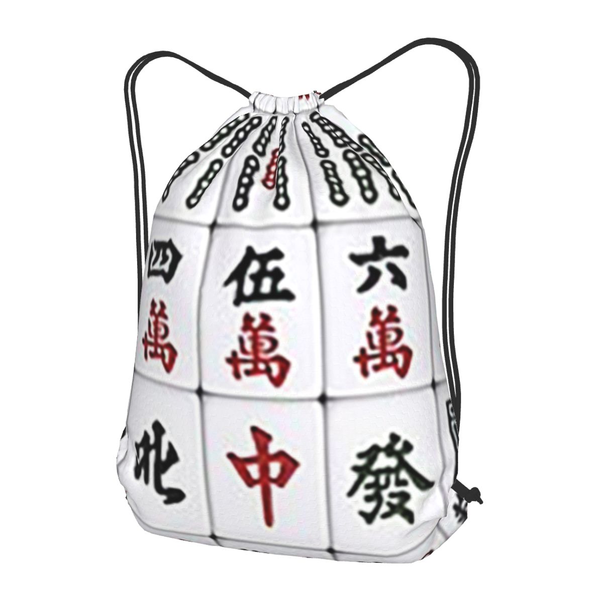 Tile Bag Drawstring - حقائب ظهر بنمط بلاط الماهجونغ متعددة
