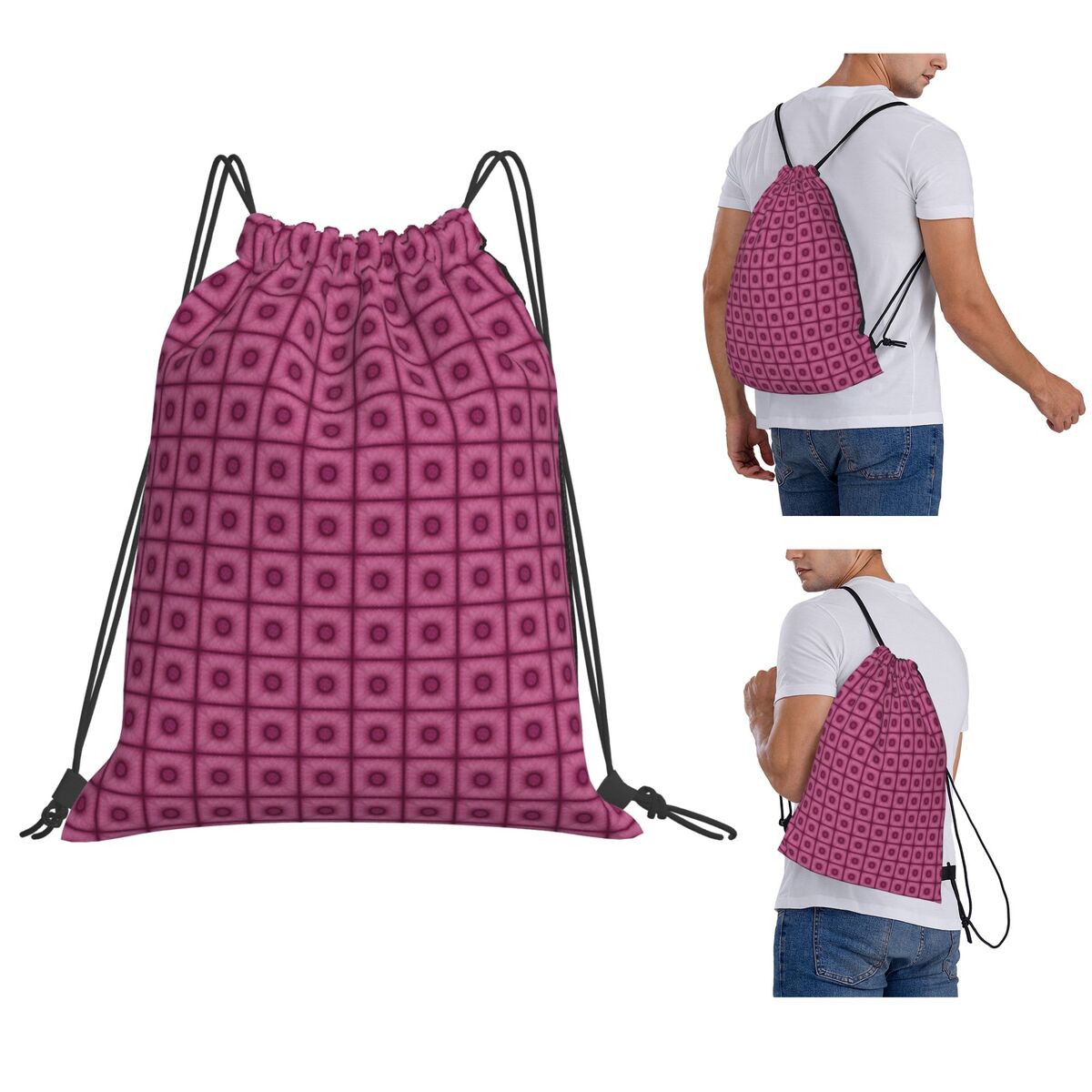 Tile Bag Drawstring - حقيبة ظهر محمولة برباط سحب من