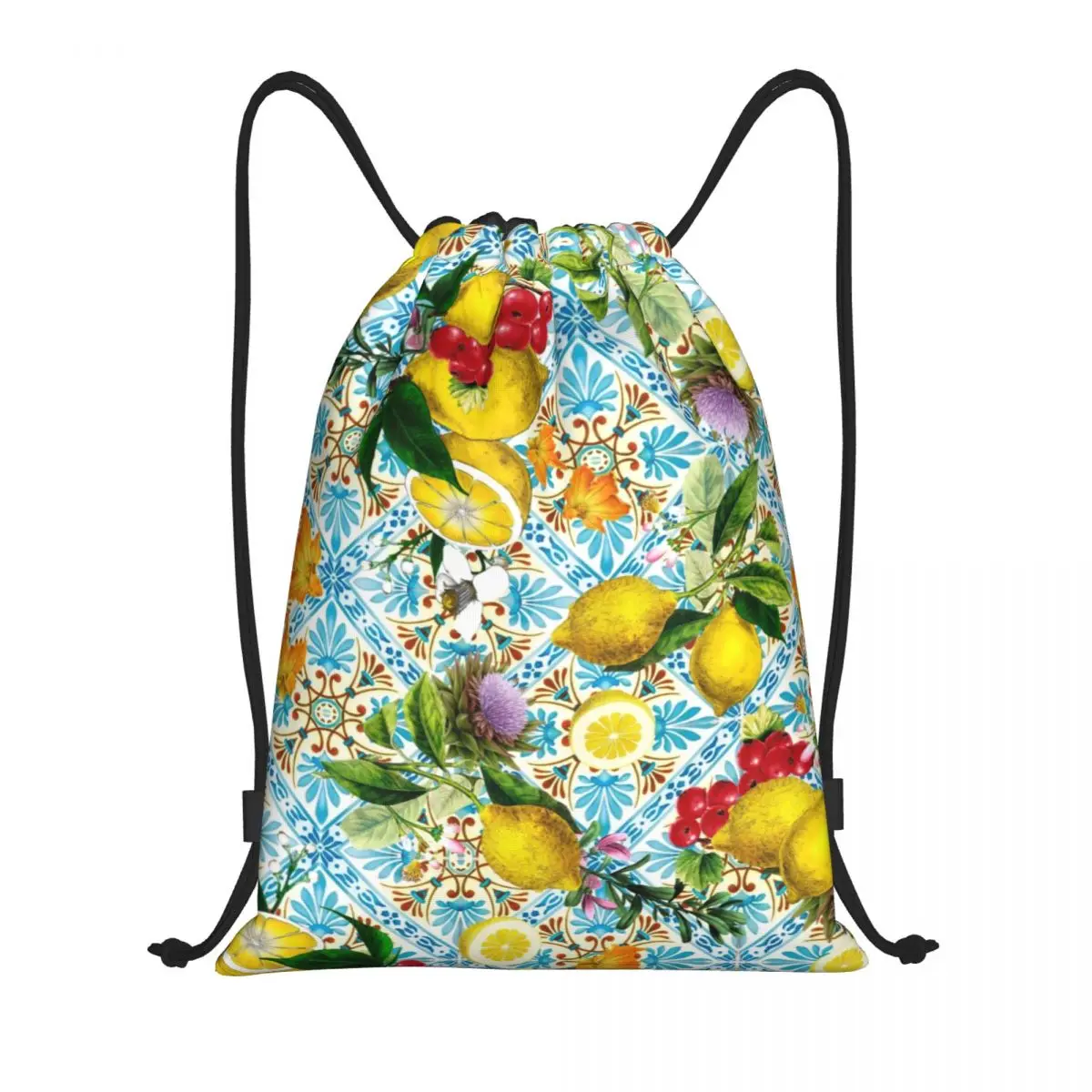 Tile Bag Drawstring - أكياس برباط من الليمون والبلاط الرومانسي