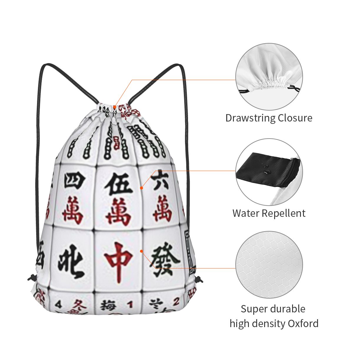 حقائب ظهر بنمط بلاط الماهجونغ  - مراجعة Tile Bag Drawstring وسعره