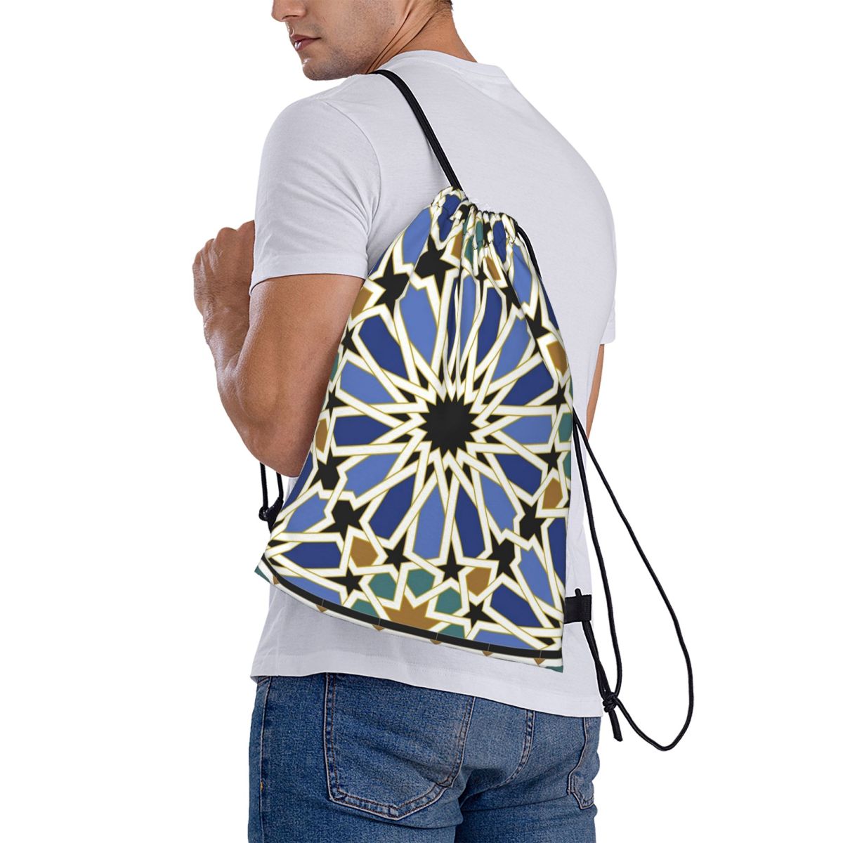 حقائب ظهر عربية متعددة الوظائف - مراجعة Tile Bag Drawstring وسعره