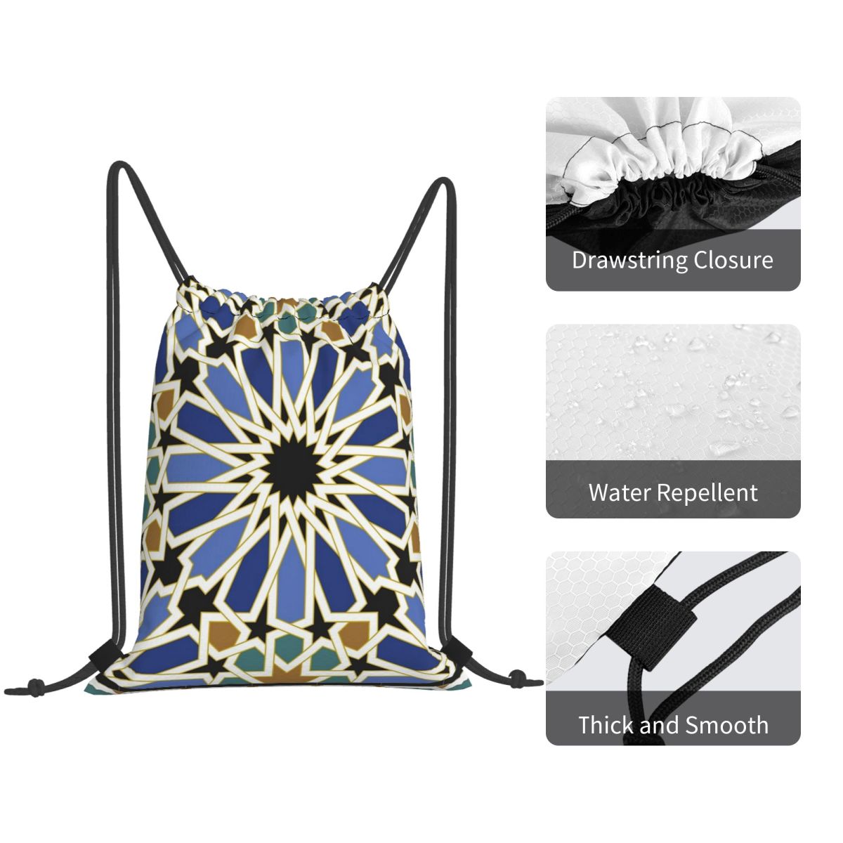 حقائب ظهر عربية متعددة الوظائف - مراجعة Tile Bag Drawstring وسعره
