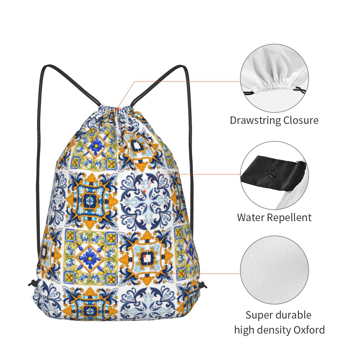 نسخة من بلاط صقلية الطراز، حقا - مراجعة Tile Bag Drawstring وسعره