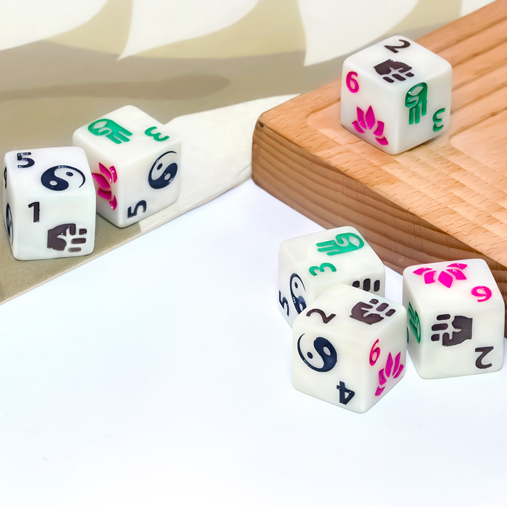 مجموعة من 6 قطع من النرد متعدد - مراجعة Board Game Zen وسعره