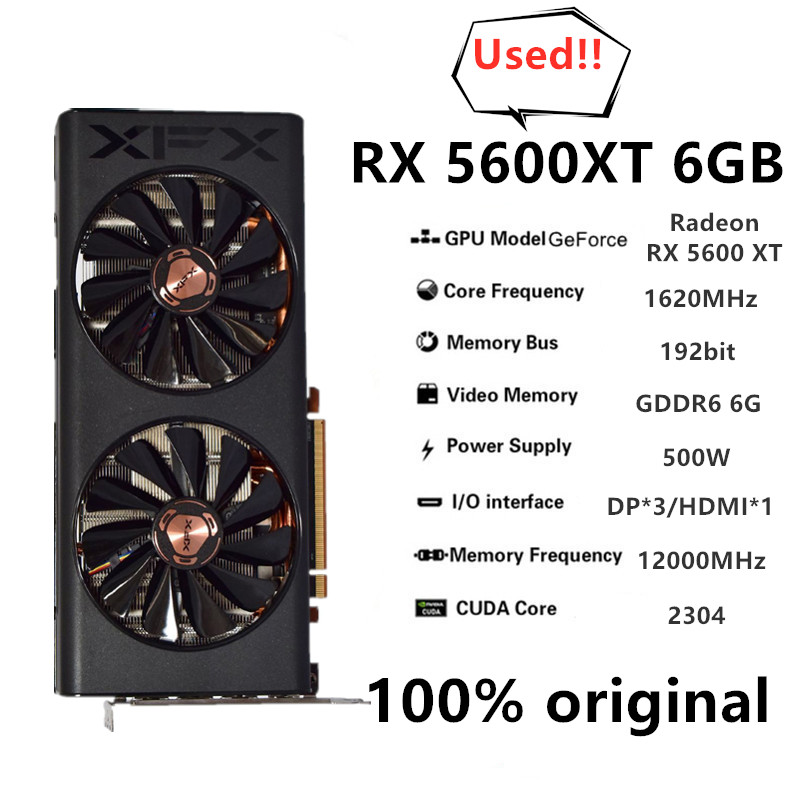 XFX الأصلي RX 5600XT 6G لعبة ب - مراجعة Board Game Vr وسعره