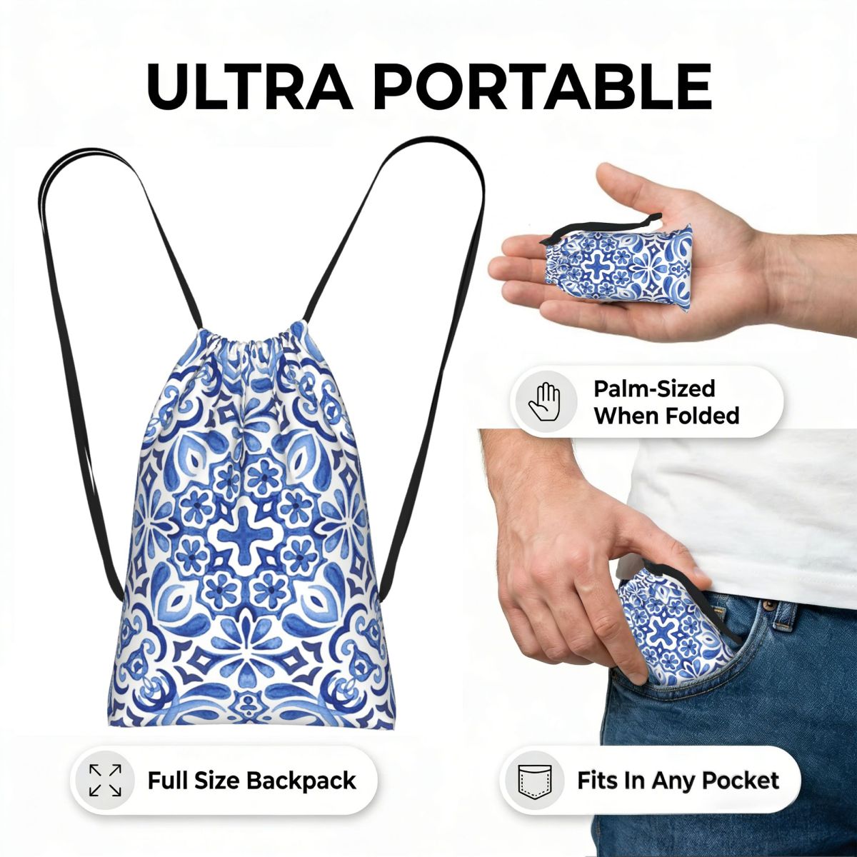 حقيبة ظهر رياضية برباط من نوع  - مراجعة Tile Bag Drawstring وسعره