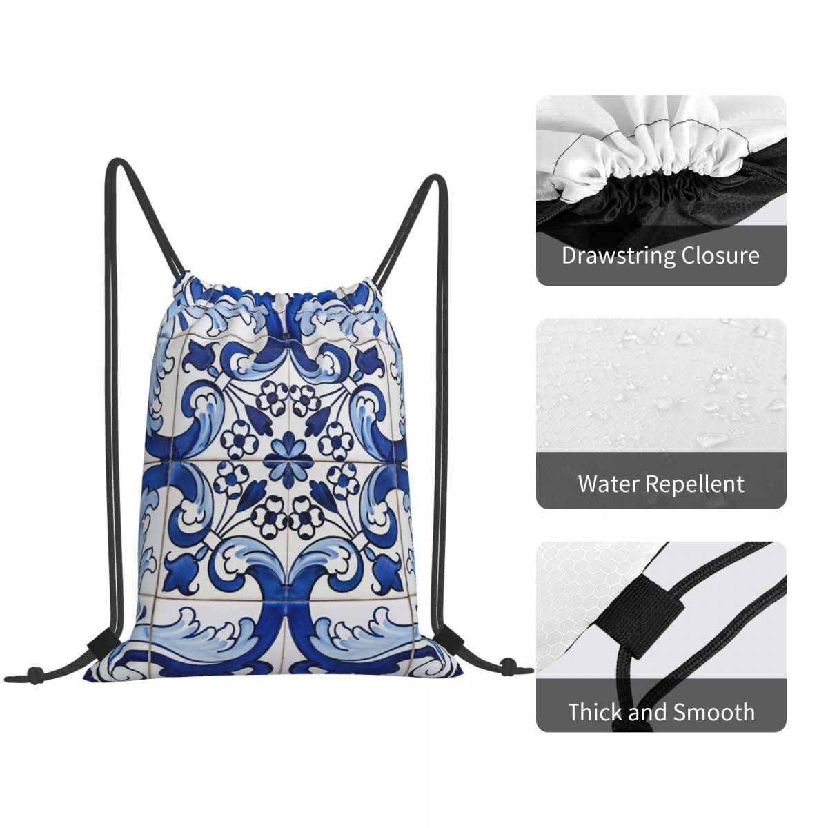 حقائب ظهر كلاسيكية عتيقة بنمط  - مراجعة Tile Bag Drawstring وسعره
