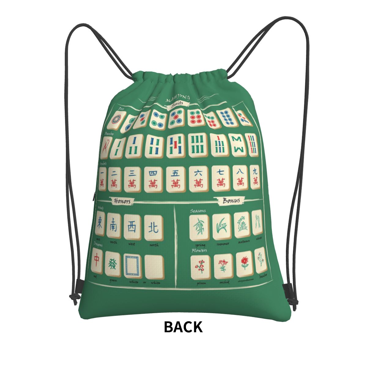 حقائب ظهر بنمط بلاط الماهجونغ، - مراجعة Tile Bag Drawstring وسعره