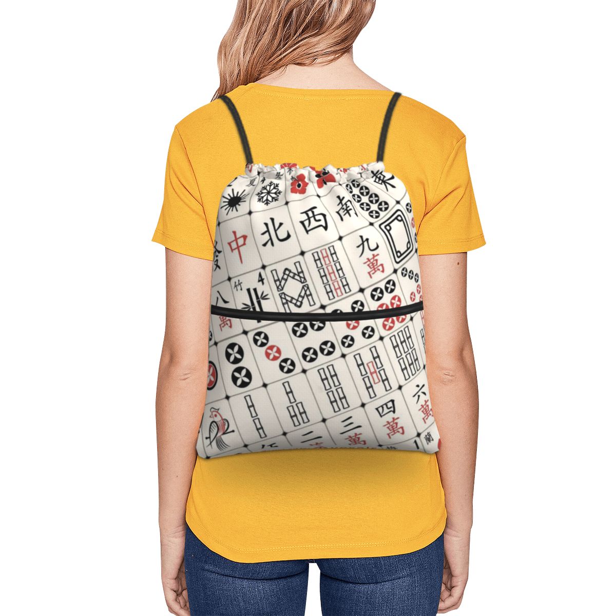 حقائب ظهر بنمط بلاط الماهجونغ، - مراجعة Tile Bag Drawstring وسعره